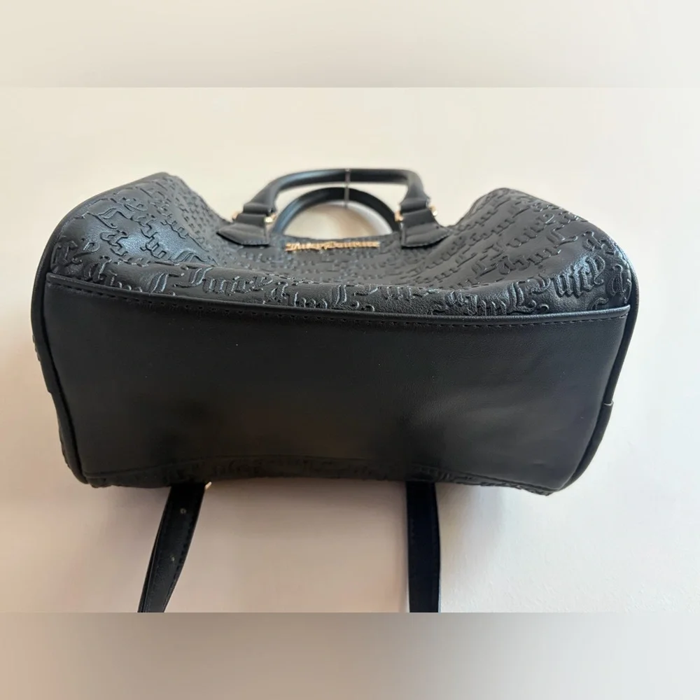Juicy Couture Black Faux Leather Handbag Shoulder Bag, Y2K Style Accessory Purse